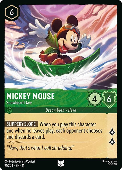 Image for Mickey Mouse - Snowboard Ace (91/204) [Winterspell] - Disney Lorcana