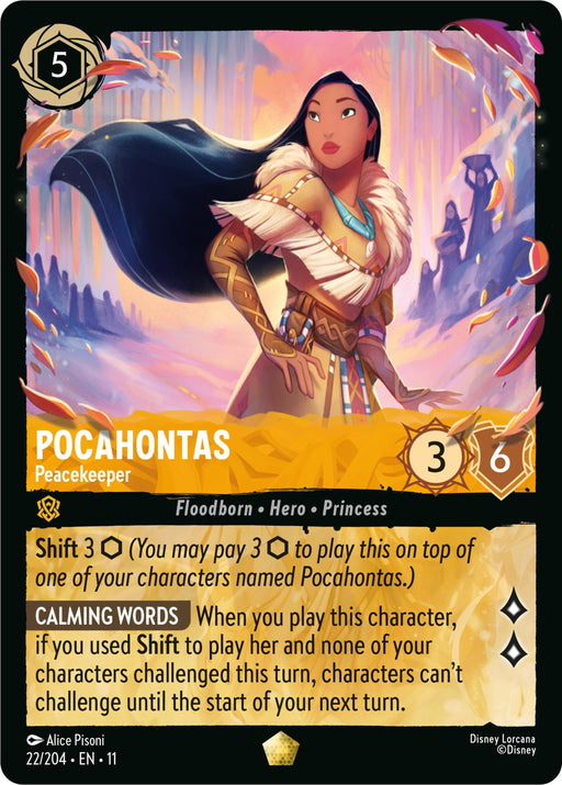 Image for Pocahontas - Peacekeeper (22/204) (Cold Foil) [Winterspell] - Disney Lorcana