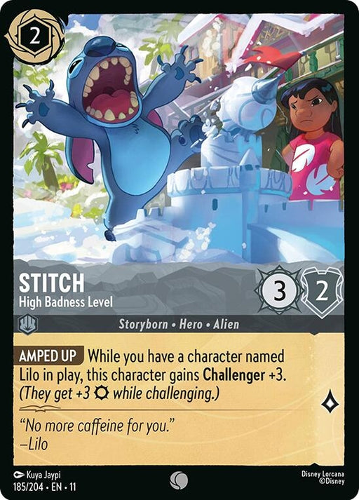 Image for Stitch - High Badness Level (185/204) (Cold Foil) [Winterspell] - Disney Lorcana
