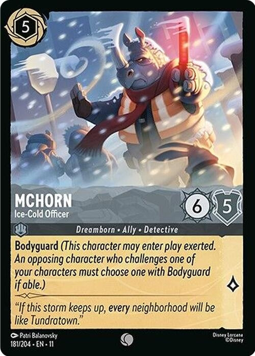Image for McHorn - Ice-Cold Officer (181/204) (Cold Foil) [Winterspell] - Disney Lorcana