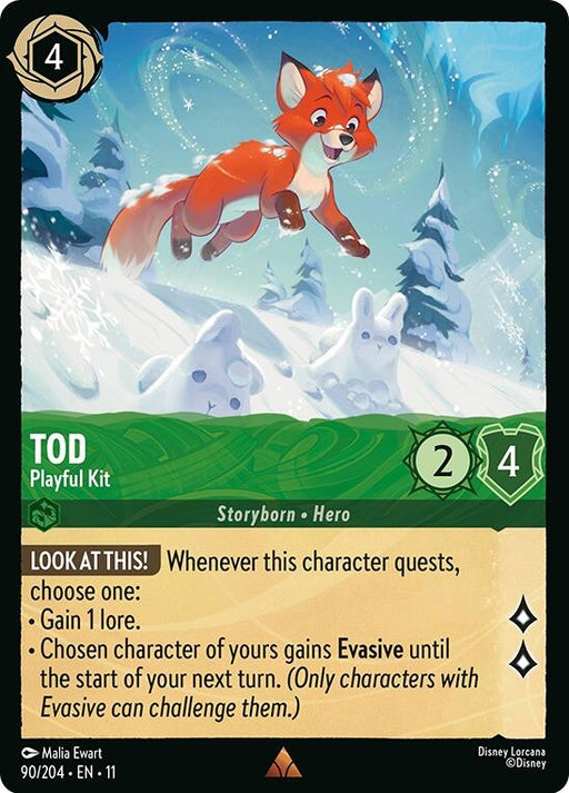 Image for Tod - Playful Kit (90/204) (Cold Foil) [Winterspell] - Disney Lorcana
