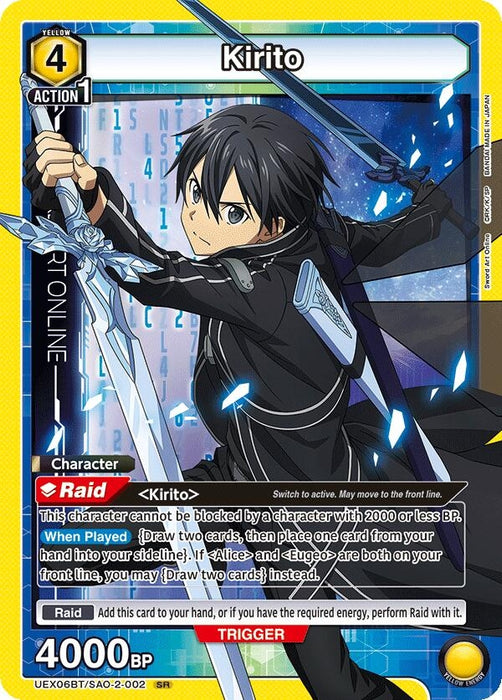 Kirito (002) (UEX06BT/SAO-2-002) (Foil) [UEX06BT: Sword Art Online Vol.2]