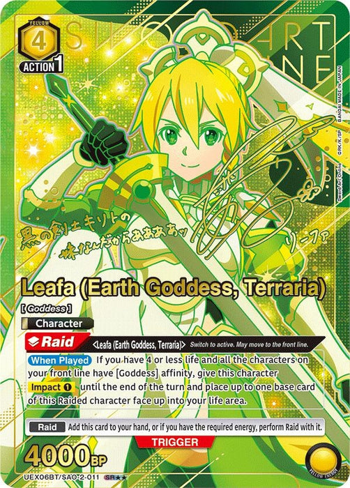 Leafa (Earth Goddess, Terraria) (SR**) (UEX06BT/SAO-2-011) (Foil) [UEX06BT: Sword Art Online Vol.2]
