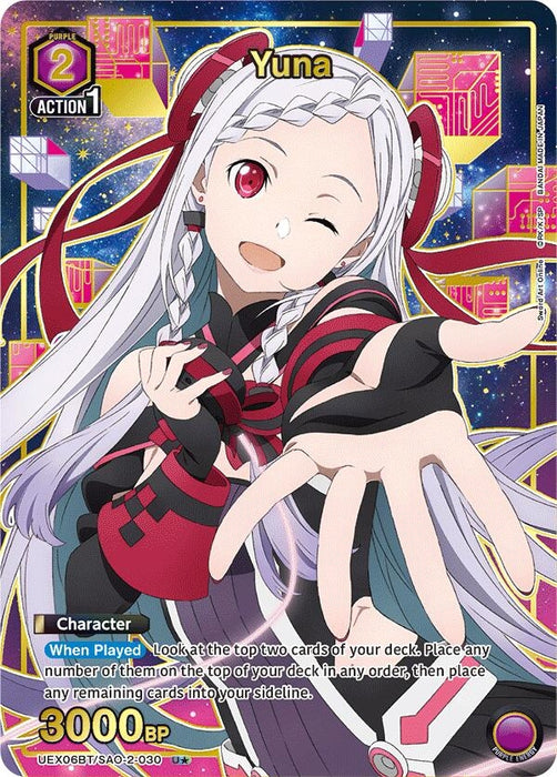 Yuna (030) (U*) (UEX06BT/SAO-2-030) (Foil) [UEX06BT: Sword Art Online Vol.2]