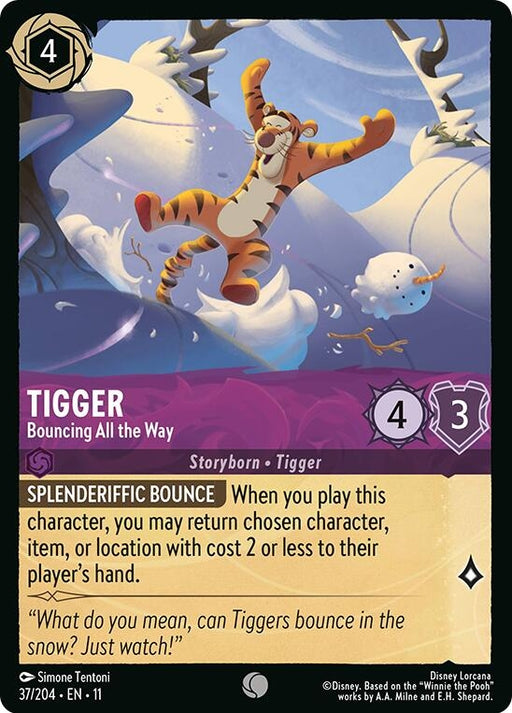 Image for Tigger - Bouncing All the Way (37/204) (Cold Foil) [Winterspell] - Disney Lorcana