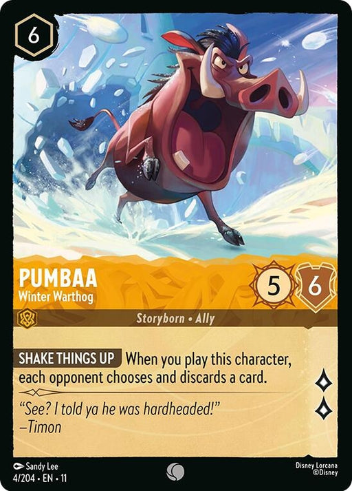 Image for Pumbaa - Winter Warthog (4/204) [Winterspell] - Disney Lorcana