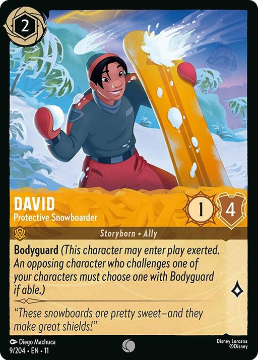 Image for David - Protective Snowboarder (9/204) (Cold Foil) [Winterspell] - Disney Lorcana