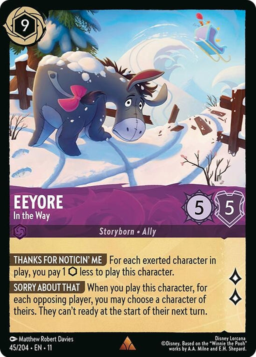 Image for Eeyore - In the Way (45/204) (Cold Foil) [Winterspell] - Disney Lorcana
