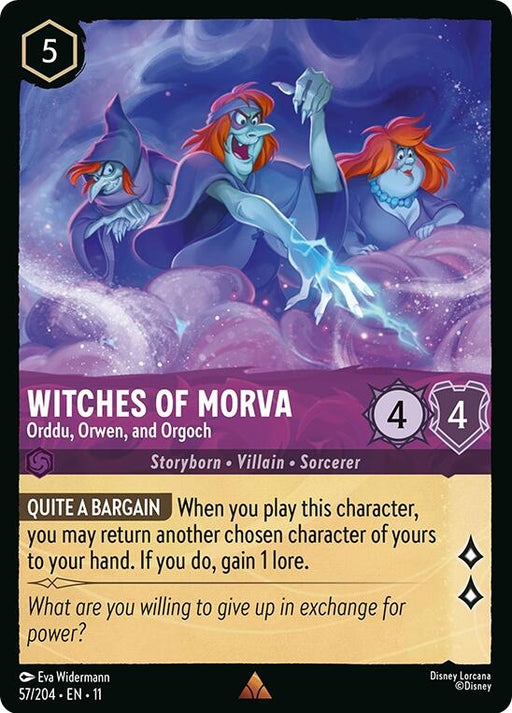 Image for Witches of Morva - Orddu, Orwen, and Orgoch (57/204) (Cold Foil) [Winterspell] - Disney Lorcana