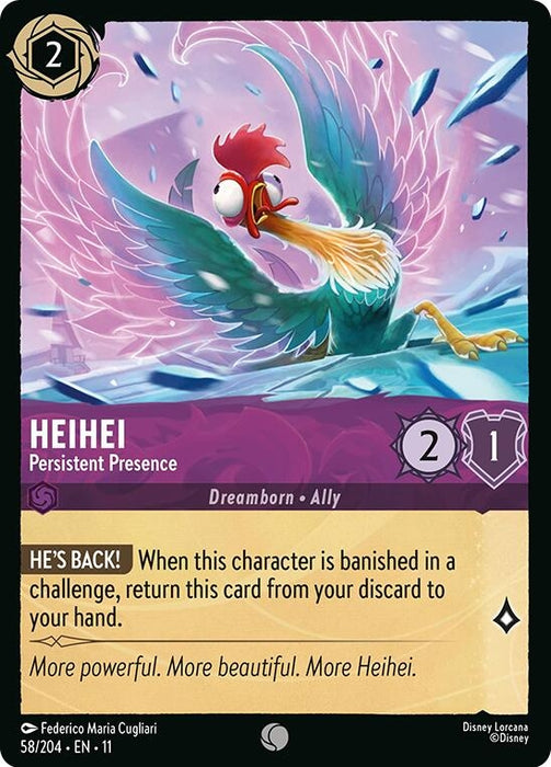 Image for HeiHei - Persistent Presence (58/204) (Cold Foil) [Winterspell] - Disney Lorcana