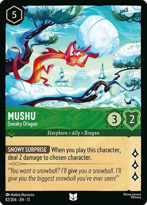 Image for Mushu - Sneaky Dragon (82/204) (Cold Foil) [Winterspell] - Disney Lorcana