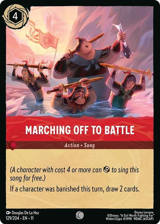 Image for Marching Off to Battle (129/204) (Cold Foil) [Winterspell] - Disney Lorcana