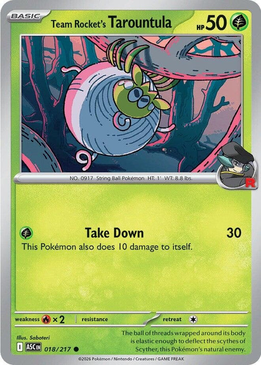 Image for Team Rocket's Tarountula (018/217) [ME: Ascended Heroes] - Pokemon