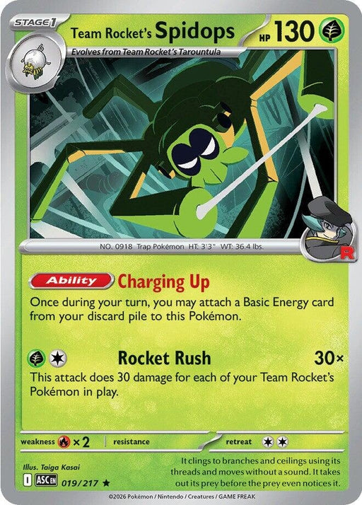 Image for Team Rocket's Spidops (019/217) (Holofoil) [ME: Ascended Heroes] - Pokemon