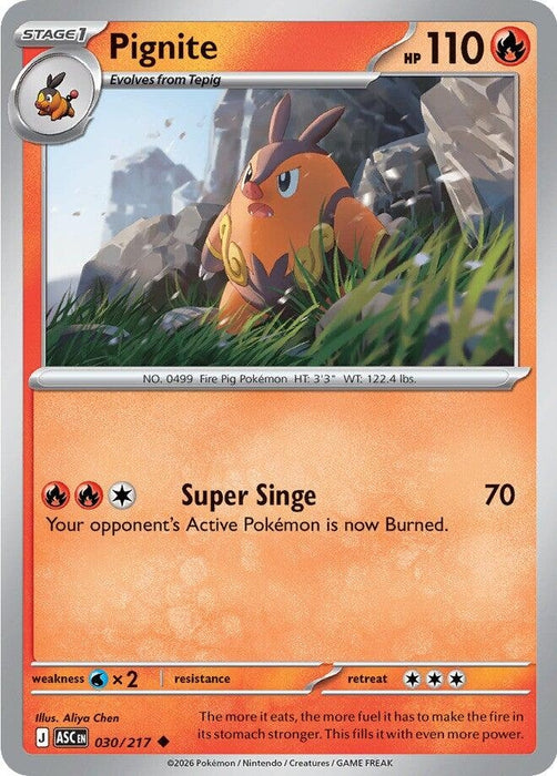 Image for Pignite (030/217) [ME: Ascended Heroes] - Pokemon