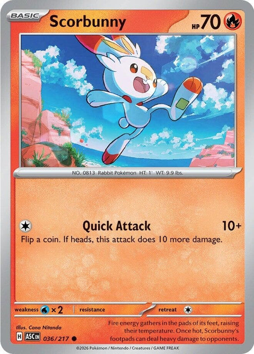 Image for Scorbunny (036/217) [ME: Ascended Heroes] - Pokemon