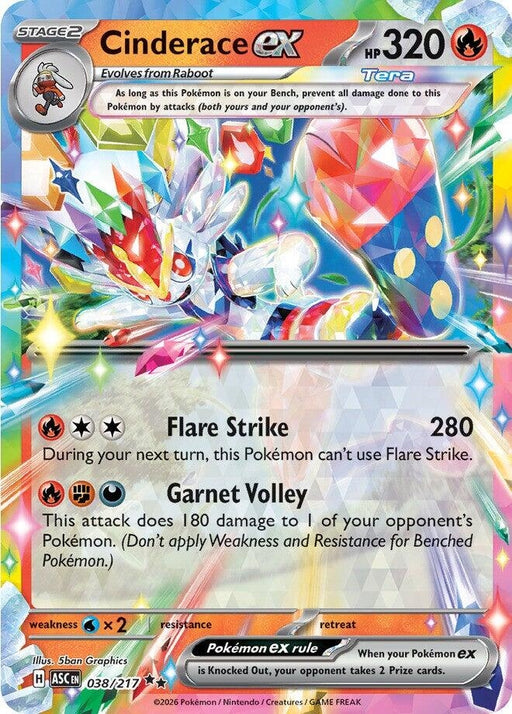 Image for Cinderace ex (038/217) (Holofoil) [ME: Ascended Heroes] - Pokemon