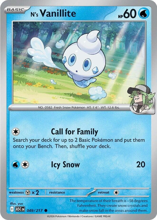 Image for N's Vanillite (049/217) [ME: Ascended Heroes] - Pokemon