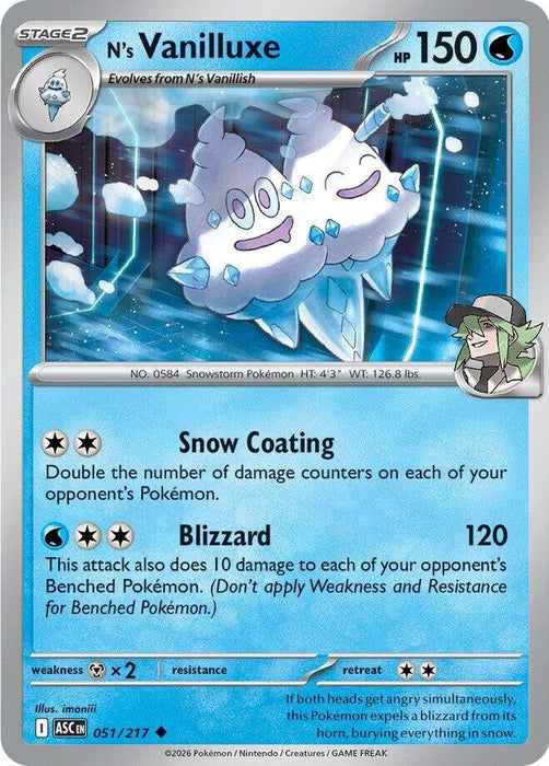 Image for N's Vanilluxe (051/217) [ME: Ascended Heroes] - Pokemon