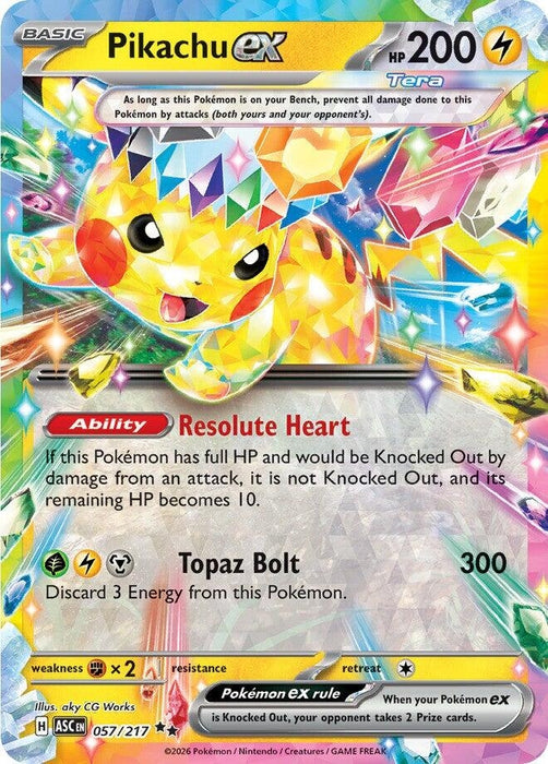 Image for Pikachu ex (057/217) (Holofoil) [ME: Ascended Heroes] - Pokemon
