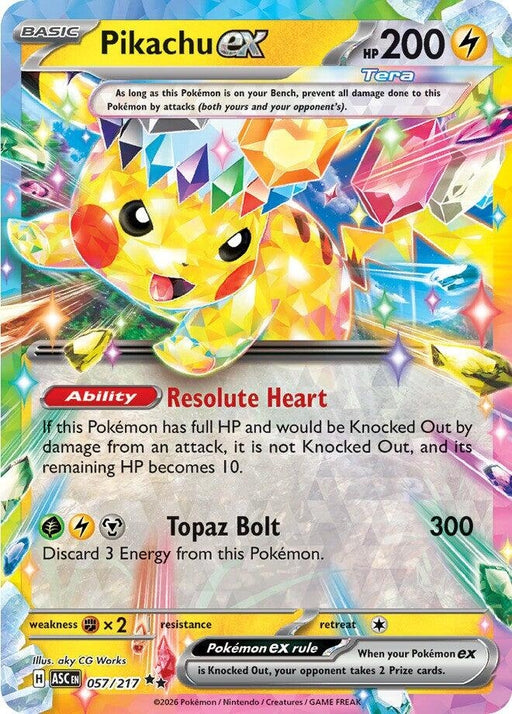 Image for Pikachu ex (057/217) (Holofoil) [ME: Ascended Heroes] - Pokemon