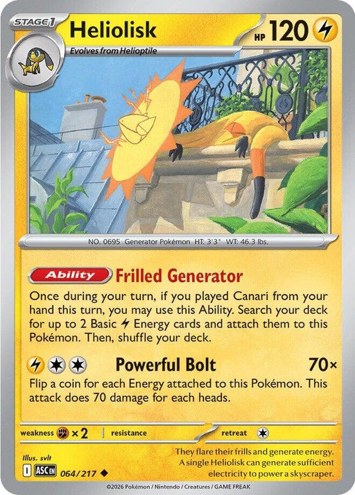Image for Heliolisk (064/217) [ME: Ascended Heroes] - Pokemon