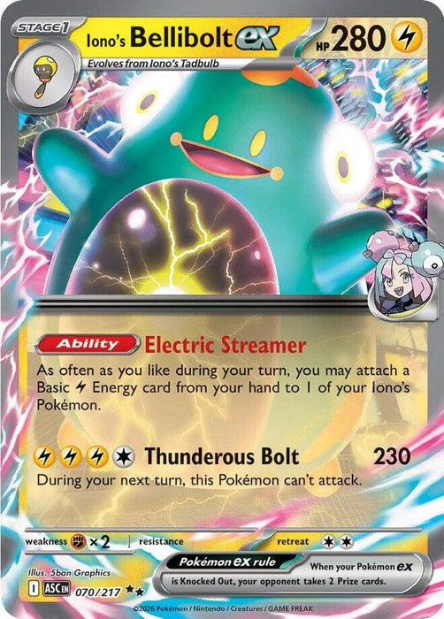 Image for Iono's Bellibolt ex (070/217) (Holofoil) [ME: Ascended Heroes] - Pokemon