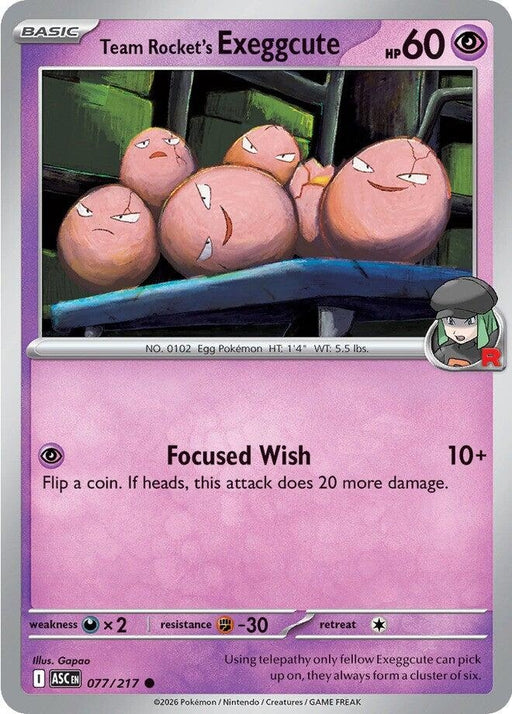 Image for Team Rocket's  exeggcute (077/217) [ME: Ascended Heroes] - Pokemon