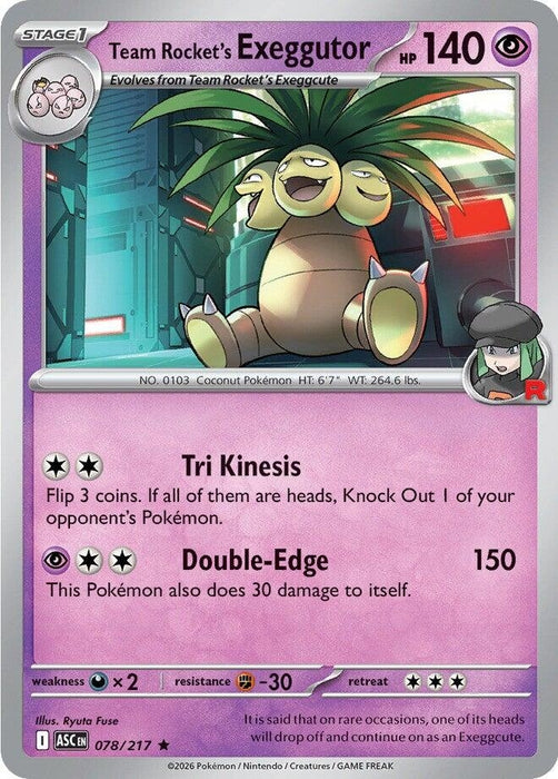 Image for Team Rocket's  exeggutor (078/217) (Reverse Holofoil) [ME: Ascended Heroes] - Pokemon