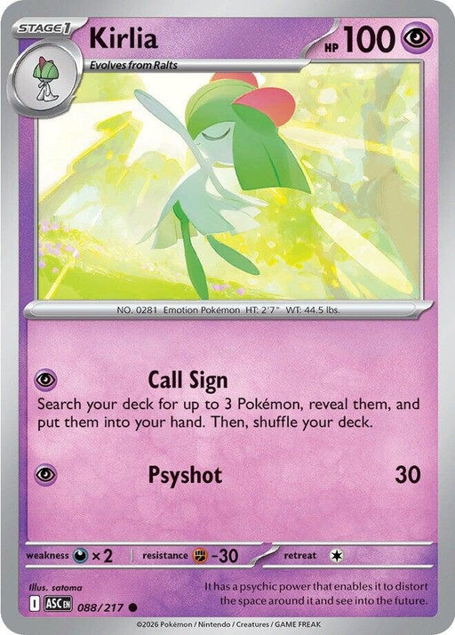 Image for Kirlia (088/217) [ME: Ascended Heroes] - Pokemon