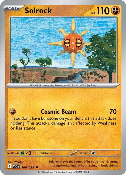 Image for Solrock (106/217) [ME: Ascended Heroes] - Pokemon