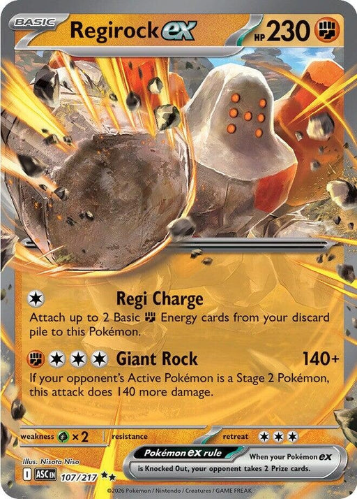 Image for Regirock ex (107/217) (Holofoil) [ME: Ascended Heroes] - Pokemon
