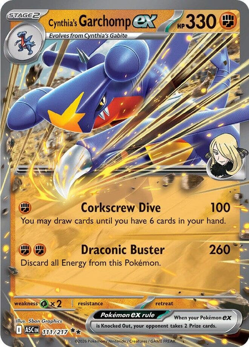 Image for Cynthia's Garchomp ex (111/217) (Holofoil) [ME: Ascended Heroes] - Pokemon