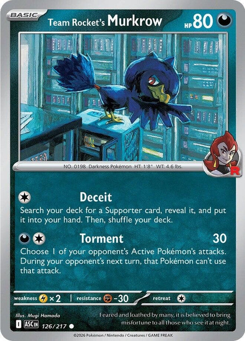Image for Team Rocket's Murkrow (126/217) [ME: Ascended Heroes] - Pokemon