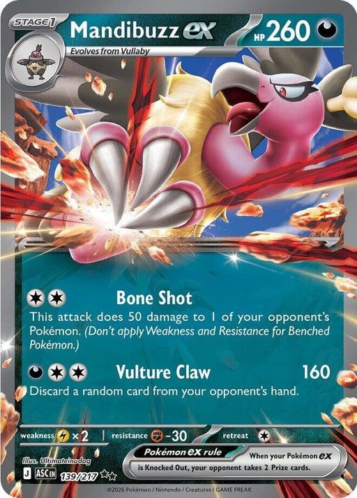 Image for Mandibuzz ex (139/217) (Holofoil) [ME: Ascended Heroes] - Pokemon