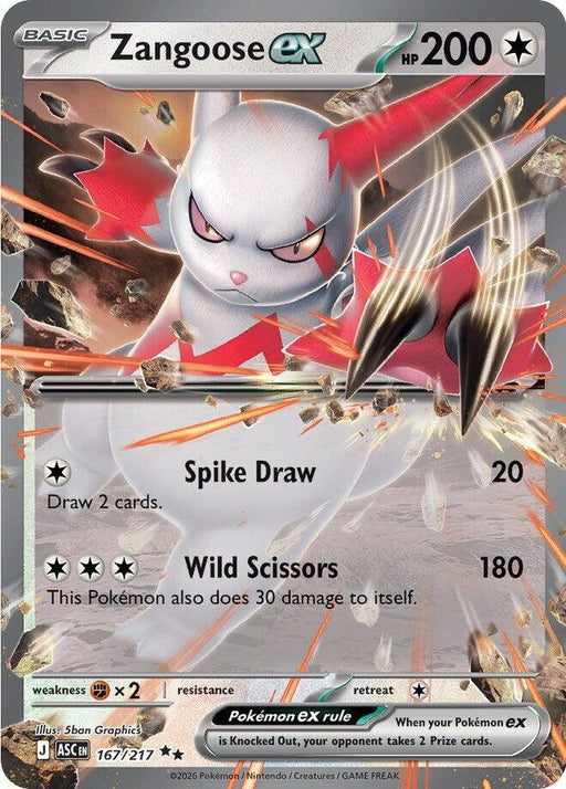Image for Zangoose ex (167/217) (Holofoil) [ME: Ascended Heroes] - Pokemon