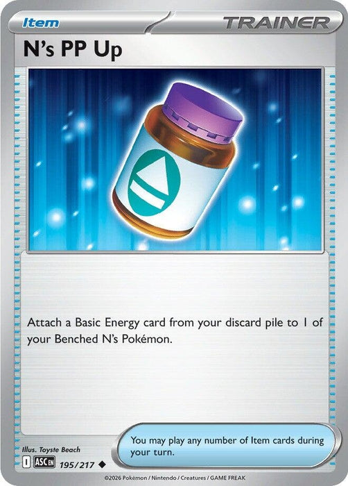 Image for N's PP Up (195/217) (Reverse Holofoil) [ME: Ascended Heroes] - Pokemon