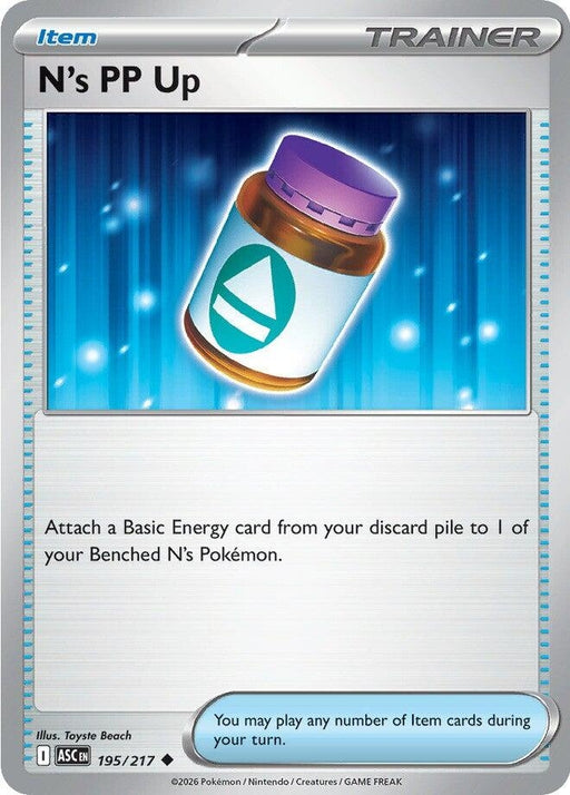Image for N's PP Up (195/217) (Reverse Holofoil) [ME: Ascended Heroes] - Pokemon
