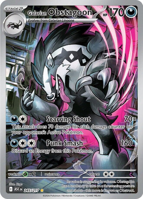 Image for Galarian Obstagoon (245/217) (Holofoil) [ME: Ascended Heroes] - Pokemon