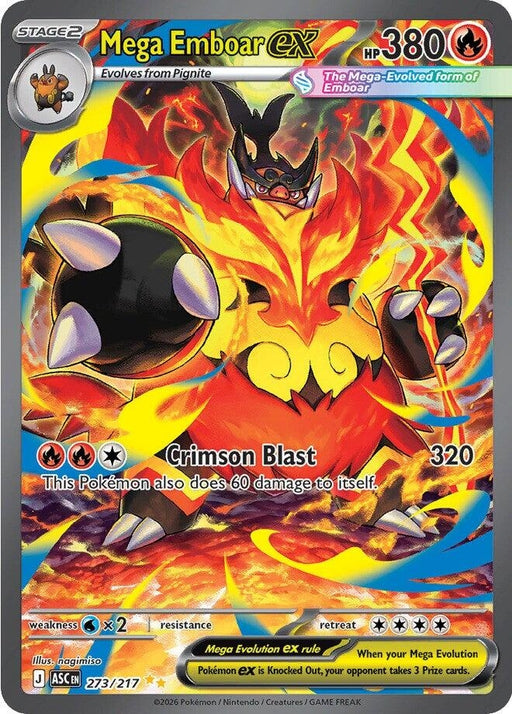 Image for Mega Emboar ex (273/217) (Holofoil) [ME: Ascended Heroes] - Pokemon