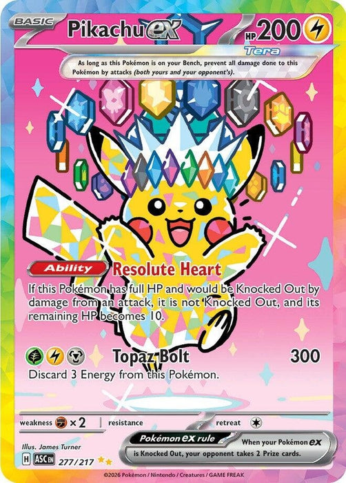 Image for Pikachu ex (277/217) (Holofoil) [ME: Ascended Heroes] - Pokemon