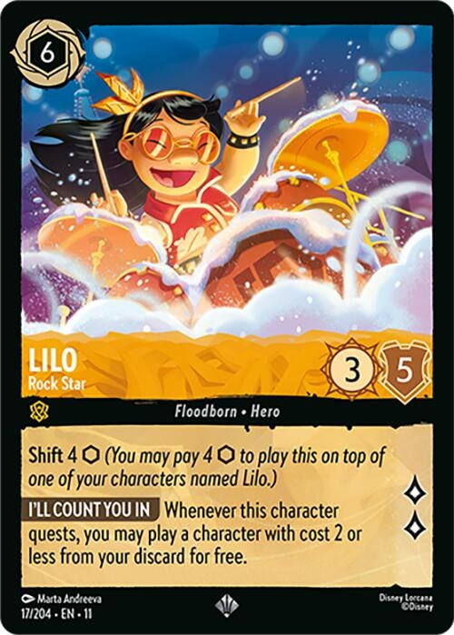 Image for Lilo - Rock Star (17/204) (Cold Foil) [Winterspell] - Disney Lorcana