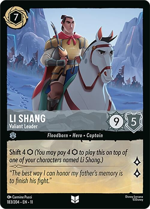 Image for Li Shang - Valiant Leader (183/204) (Cold Foil) [Winterspell] - Disney Lorcana