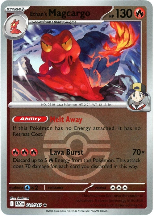 Image for Ethan's Magcargo - 024/217 (Poke Ball) (024/217) (Reverse Holofoil) [ME: Ascended Heroes] - Pokemon