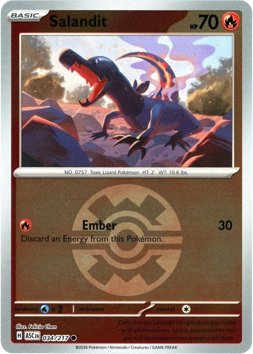 Image for Salandit (Quick Ball) (034/217) (Reverse Holofoil) [ME: Ascended Heroes] - Pokemon