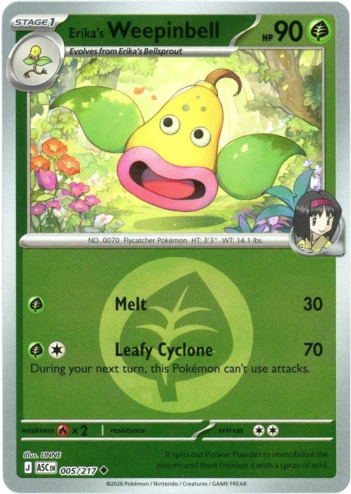 Image for Erika's Weepinbell (Energy Symbol Pattern) (005/217) (Reverse Holofoil) [ME: Ascended Heroes] - Pokemon