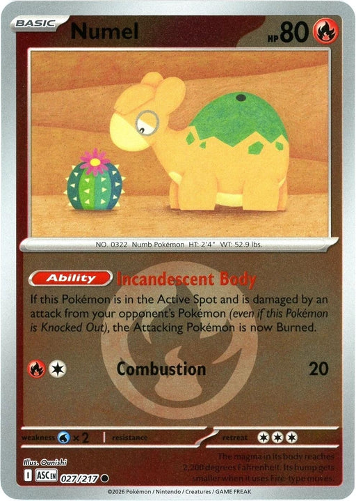 Image for Numel - 027/217 (Energy Symbol Pattern) (027/217) (Reverse Holofoil) [ME: Ascended Heroes] - Pokemon