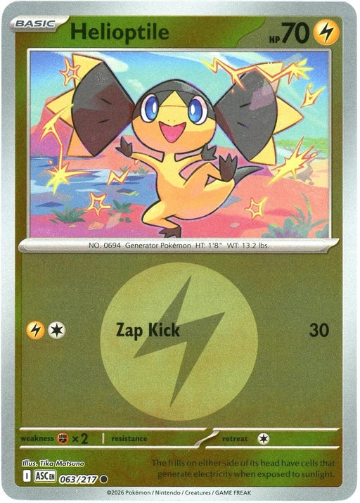 Image for Helioptile (Energy Symbol Pattern) (063/217) (Reverse Holofoil) [ME: Ascended Heroes] - Pokemon