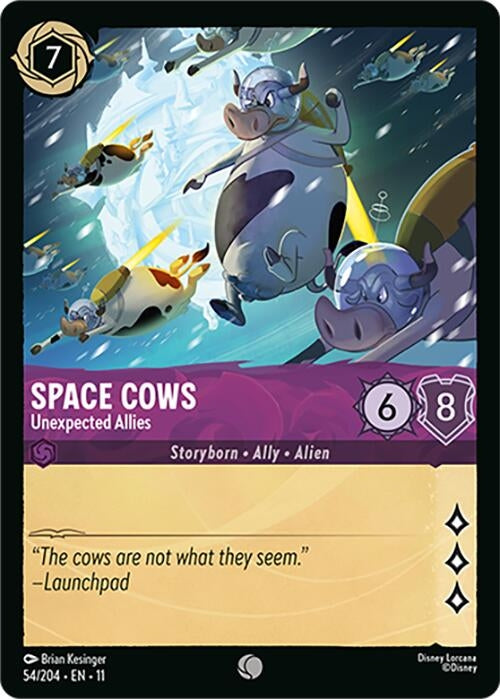 Image for Space Cows - Unexpected Allies (54/204) (Cold Foil) [Winterspell] - Disney Lorcana