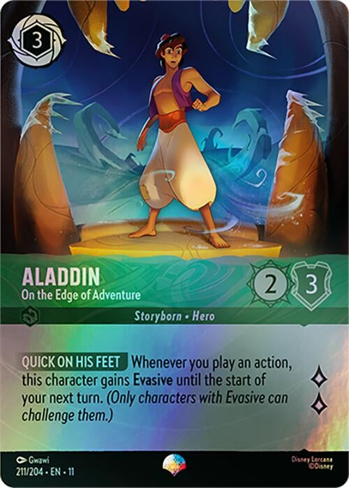 Image for Aladdin - On the Edge of Adventure (Epic) (211/204) (Holofoil) [Winterspell] - Disney Lorcana
